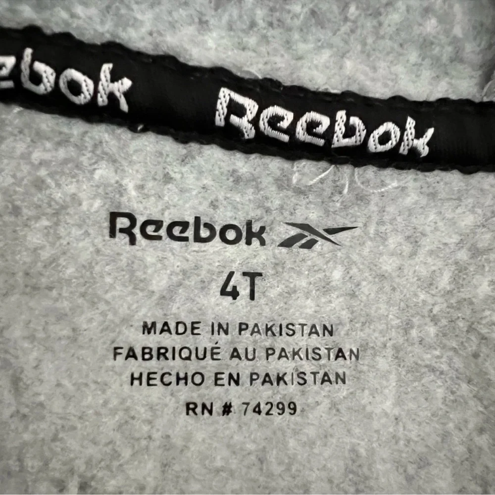 Reebok Boys 4T Hoodie NWOT sweatshirt zip up front grey never worn